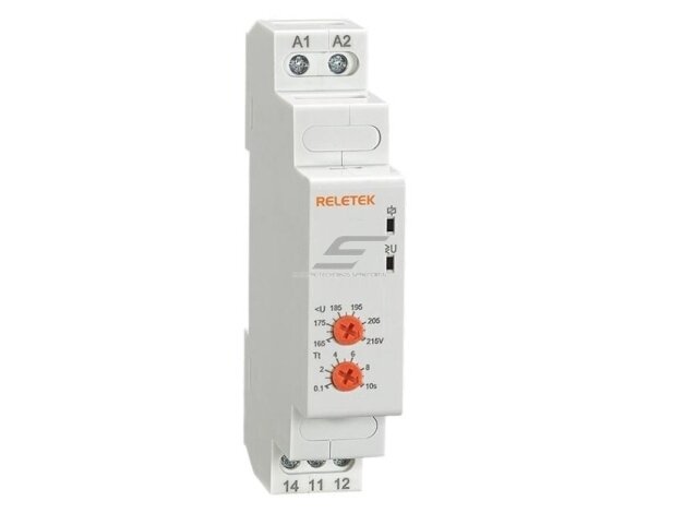 Modulinė įtampos kontrolės relė | žemos įtampos apsauga | 1F | 8A | 230VAC | 165-215V | mechaninė | DIN