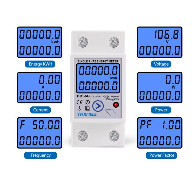 Modulārs | digitāls | daudzfunkcionāls | elektroenerģijas skaitītājs | 80A | 1F | 230VAC | DIN 2