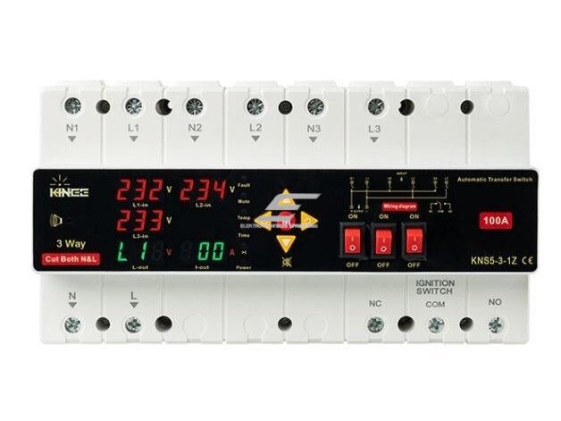 Modulinis rezervinis automatinis galios perjungiklis su apsaugos funkcijomis | generatoriams | nepertraukiamam elektros energijos tiekimui | 3 įėjimai | 2P | 100A | 230V Modulinis rezervinis automatinis galios perjungiklis su apsaugos funkcijomis | generatoriams | nepertraukiamam elektros energijos tiekimui | 3 įėjimai | 2P | 100A | 230V