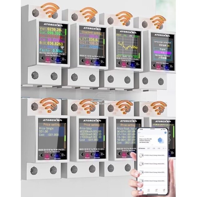 Modulaarne | nutikas | digitaalne | elektrienergia mõõtur 100A | 1F | 230VAC | DIN | Wi-Fi 4 Modulaarne | nutikas | digitaalne | elektrienergia mõõtur 100A | 1F | 230VAC | DIN | Wi-Fi 4