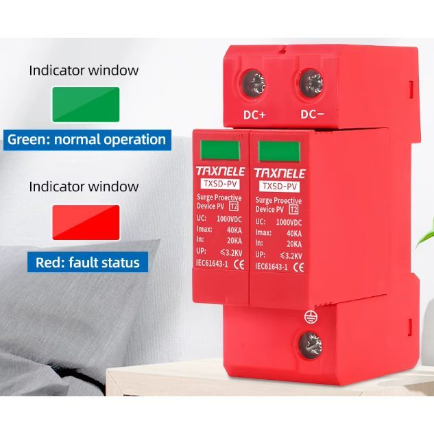 Modular surge protective device for photovoltaic systems | 2P | 40 kA | 1000 V DC | DIN | ES-TXSD-R240KA 3