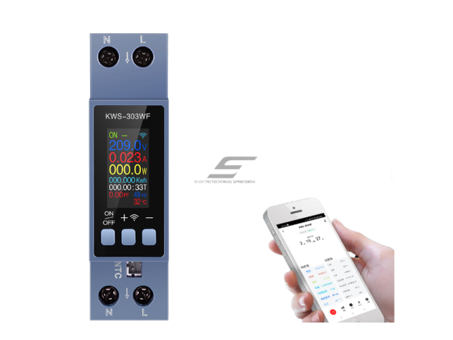 Modulinis | išmanus | skaitmeninis | multifunkcinis elektros energijos | įtampos | srovės skaitiklis | 0-40A | 12kW | DIN | Wi-Fi | RS485 1