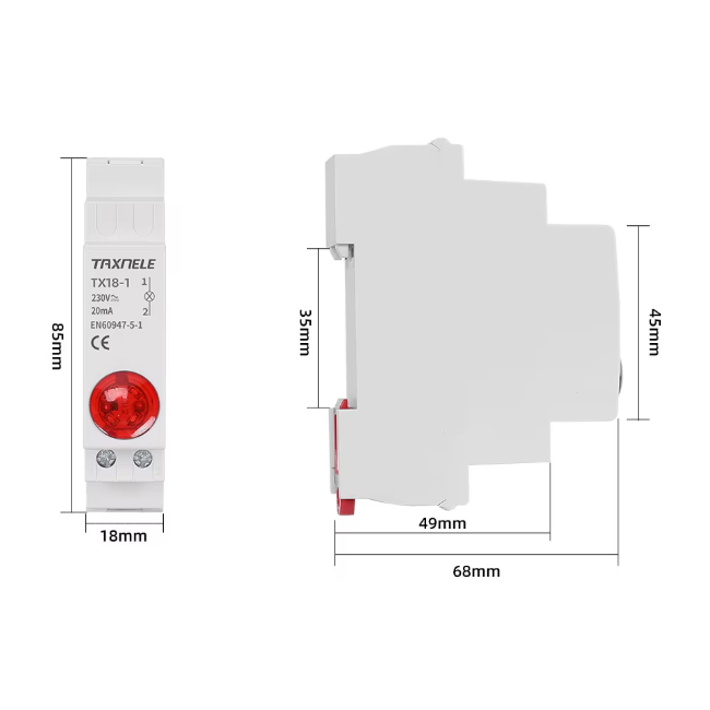 Модульная сигнальная LED лампа-индикатор | 18мм | белая | 230V AC/DC | IP20 | DIN | для электрических щитов и шкафов 2 Модульная сигнальная LED лампа-индикатор | 18мм | белая | 230V AC/DC | IP20 | DIN | для электрических щитов и шкафов 2
