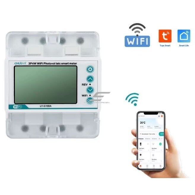 Smart three-phase multifunction energy meter with protection functions | 4P | 5(100) A | 3×230/400 V | Wi-Fi Tuya | DIN | ES-LY-G100A Smart three-phase multifunction energy meter with protection functions | 4P | 5(100) A | 3×230/400 V | Wi-Fi Tuya | DIN | ES-LY-G100A