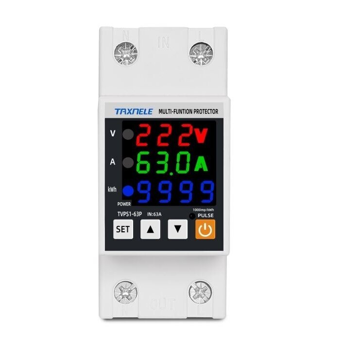 Modular | digital | multifunctional voltage | current control | protection relay | 63A | 230V | DIN | ESTVPS1-63S