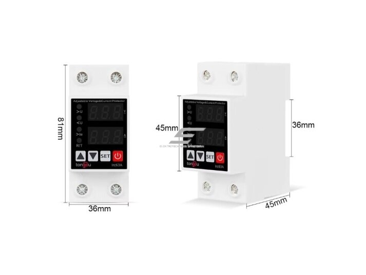 Modulinė | skaitmeninė įtampos ir srovės kontrolės | apsaugos relė | 1F | 1-63A | 230V | DIN 2 Modulinė | skaitmeninė įtampos ir srovės kontrolės | apsaugos relė | 1F | 1-63A | 230V | DIN 2