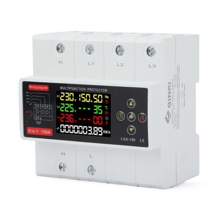 Modułowy automatyczny przełącznik zasilania rezerwowego z funkcjami ochronnymi | pomiar energii elektrycznej | do generatorów | do zapewnienia ciągłości zasilania | 150A | 3x230V | z 380V na 230V Modułowy automatyczny przełącznik zasilania rezerwowego z funkcjami ochronnymi | pomiar energii elektrycznej | do generatorów | do zapewnienia ciągłości zasilania | 150A | 3x230V | z 380V na 230V