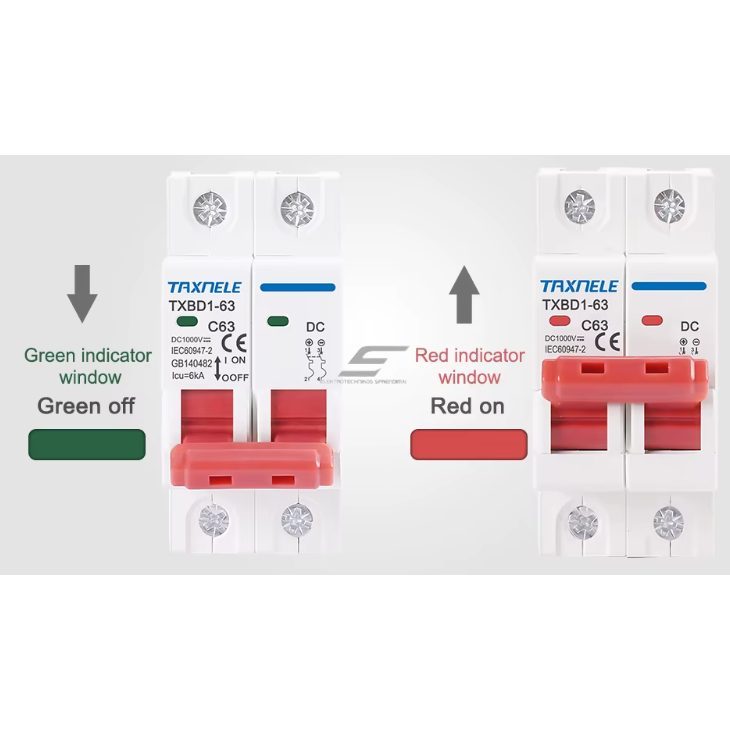 Modulārs aizsargājošs līdzstrāvas automāts saules paneļiem 2P | 32A | 1000VDC | 6kA | DIN 3 Modulārs aizsargājošs līdzstrāvas automāts saules paneļiem 2P | 32A | 1000VDC | 6kA | DIN 3