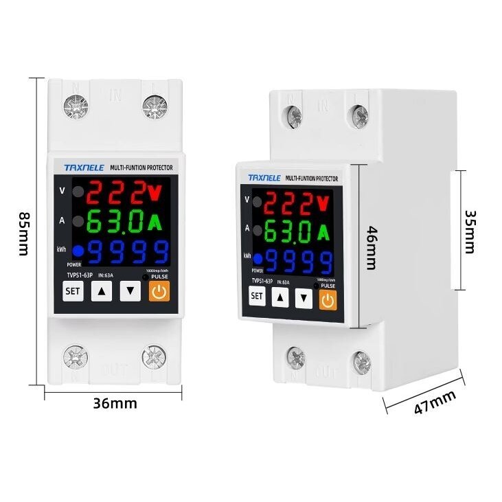 Modular | digital | multifunctional voltage | current control | protection relay | 63A | 230V | DIN | ESTVPS1-63S 5 Modular | digital | multifunctional voltage | current control | protection relay | 63A | 230V | DIN | ESTVPS1-63S 5