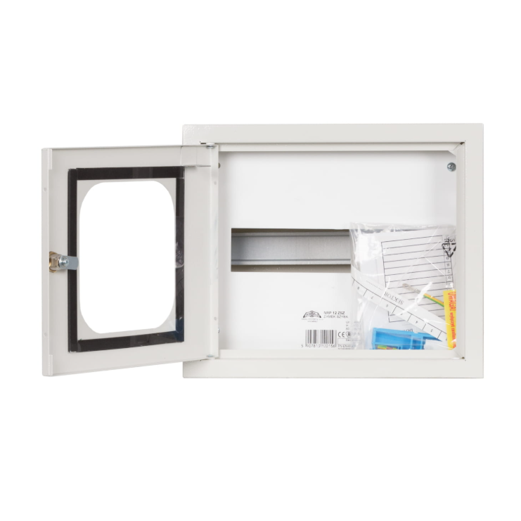 Modułowa rozdzielnica elektryczna | obudowa | skrzynka | z zamkiem i szkłem | 12 modułów | 310x265x130 mm | natynkowa | stalowa | IP31 1 Modułowa rozdzielnica elektryczna | obudowa | skrzynka | z zamkiem i szkłem | 12 modułów | 310x265x130 mm | natynkowa | stalowa | IP31 1