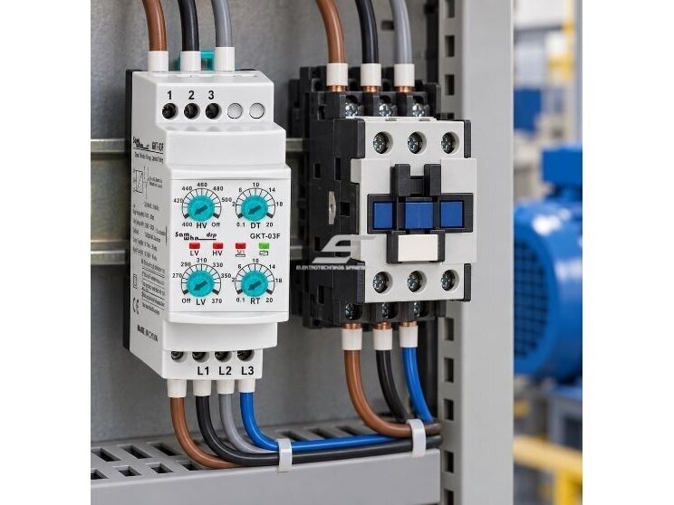 Modulinė | skaitmeninė | įtampos kontrolės | fazių sekos apsaugos relė | 3x380V | 260-370V | 400-510V | DIN 5