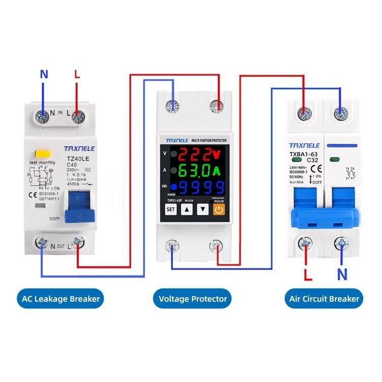 Modular | digital | multifunctional voltage | current control | protection relay | 63A | 230V | DIN | ESTVPS1-63S 6 Modular | digital | multifunctional voltage | current control | protection relay | 63A | 230V | DIN | ESTVPS1-63S 6