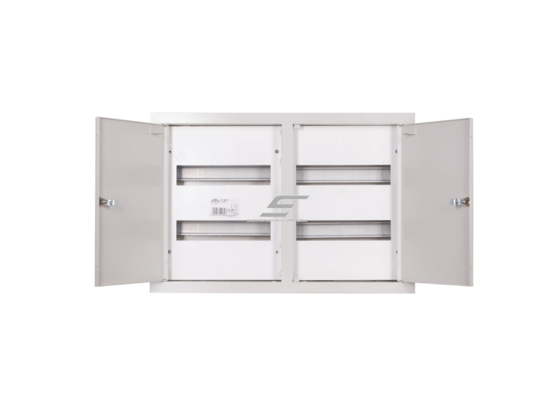 Modulinis elektros paskirstymo skydelis | dėžė | 48 modulių | dvigubos durys su spyna | 405x595x120mm | potinkinis | plieninis | IP31  1