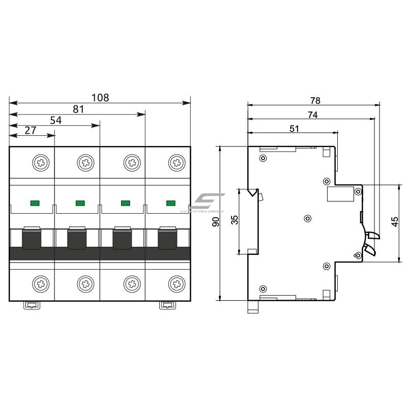 Modular circuit breaker 3P | 32A | D | 10kA | DIN | EVO FB3-63 Promfactor Baltic FB3D3032 1