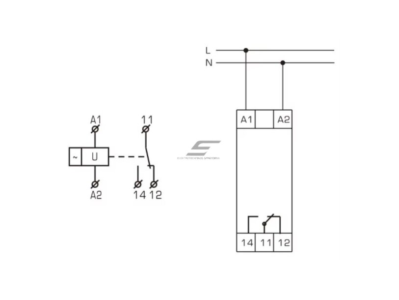 Modulinė įtampos kontrolės relė | žemos įtampos apsauga | 1F | 8A | 230VAC | 165-215V | mechaninė | DIN 3 Modulinė įtampos kontrolės relė | žemos įtampos apsauga | 1F | 8A | 230VAC | 165-215V | mechaninė | DIN 3