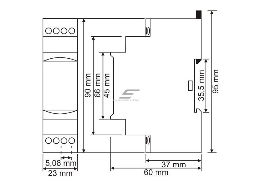 Modulinė trifazė fazių kontrolės relė | 3x380V | fazių asimetrija 30% | DIN 2 Modulinė trifazė fazių kontrolės relė | 3x380V | fazių asimetrija 30% | DIN 2