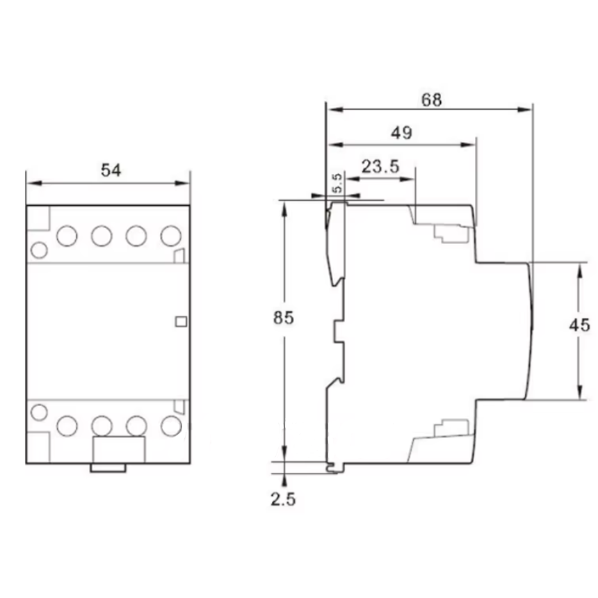 Modulaarne kontaktor 4P | 4NO | 63A | 230VAC | DIN 3 Modulaarne kontaktor 4P | 4NO | 63A | 230VAC | DIN 3