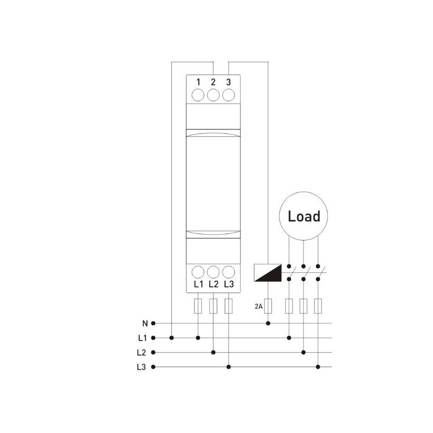Modulaarne kolmefaasiline faasikontrolli | faasijärjestuse | kaitserelee | 3x380V | faaside asümmeetria 30% | DIN 2 Modulaarne kolmefaasiline faasikontrolli | faasijärjestuse | kaitserelee | 3x380V | faaside asümmeetria 30% | DIN 2