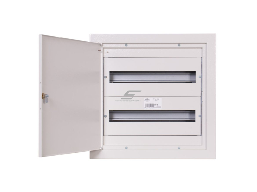 Modulinis elektros paskirstymo skydelis | dėžė | 36 modulių | su spyna | 480x480x127mm | potinkinis | plieninis | IP31 1