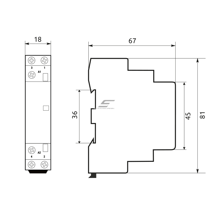 Modulārais kontaktors 2P | 1NO+1NC | 25A | 230VAC | DIN | MCF3 Promfactor Baltic MCF32511230 1 Modulārais kontaktors 2P | 1NO+1NC | 25A | 230VAC | DIN | MCF3 Promfactor Baltic MCF32511230 1