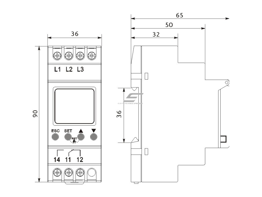 Modulinė | skaitmeninė įtampos kontrolės relė | 3F | 8A | 200-500VAC | DIN | Promfactor Baltic | FRV15 4 | 4772151003198 1 Modulinė | skaitmeninė įtampos kontrolės relė | 3F | 8A | 200-500VAC | DIN | Promfactor Baltic | FRV15 4 | 4772151003198 1