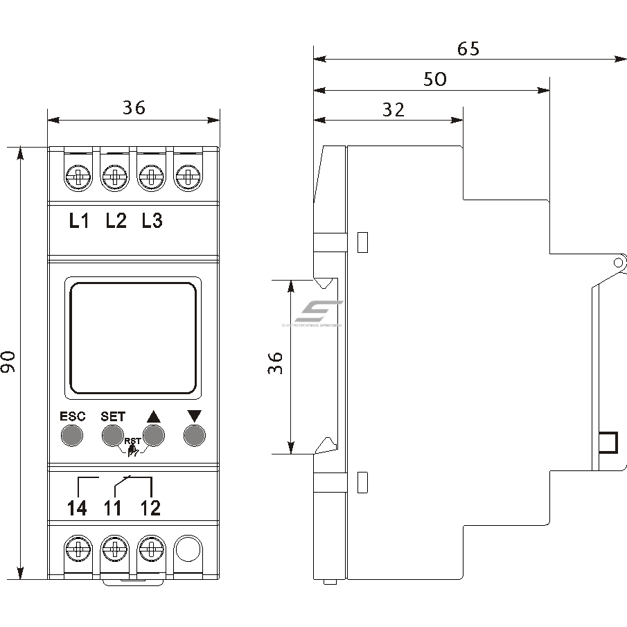 Moodul | Digitaalne pingekontrollrelee | 3F | 8A | 200-500VAC | DIN | Promfactor Baltic FRV15 4 1 Moodul | Digitaalne pingekontrollrelee | 3F | 8A | 200-500VAC | DIN | Promfactor Baltic FRV15 4 1