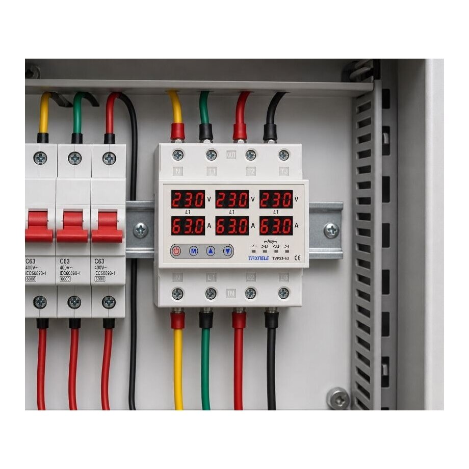 Modułowe | cyfrowe przekaźnik kontroli napięcia i prądu | zabezpieczenia | niewłaściwej kolejności faz | 3-fazowy | 1-100A | 380V | na szynę DIN 5 Modułowe | cyfrowe przekaźnik kontroli napięcia i prądu | zabezpieczenia | niewłaściwej kolejności faz | 3-fazowy | 1-100A | 380V | na szynę DIN 5