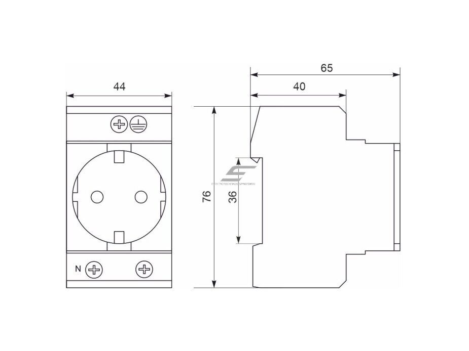 Modulinis kištukinis lizdas montuojamas ant DIN | 16A | 230V | schuko | baltas | IP20 | Promfactor Baltic | RMD16 | 4779040159936 2 Modulinis kištukinis lizdas montuojamas ant DIN | 16A | 230V | schuko | baltas | IP20 | Promfactor Baltic | RMD16 | 4779040159936 2