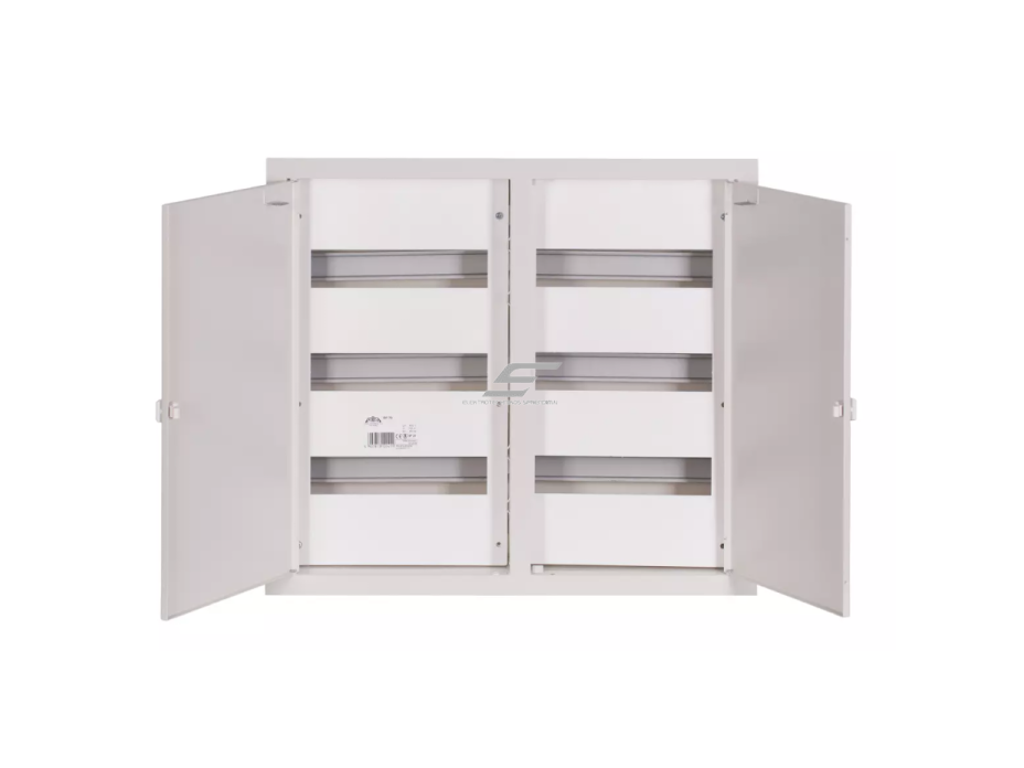Modulinis elektros paskirstymo skydelis | dėžė | 72 modulių | dvigubos durys | 530x595x120mm | potinkinis | plieninis | IP31  1
