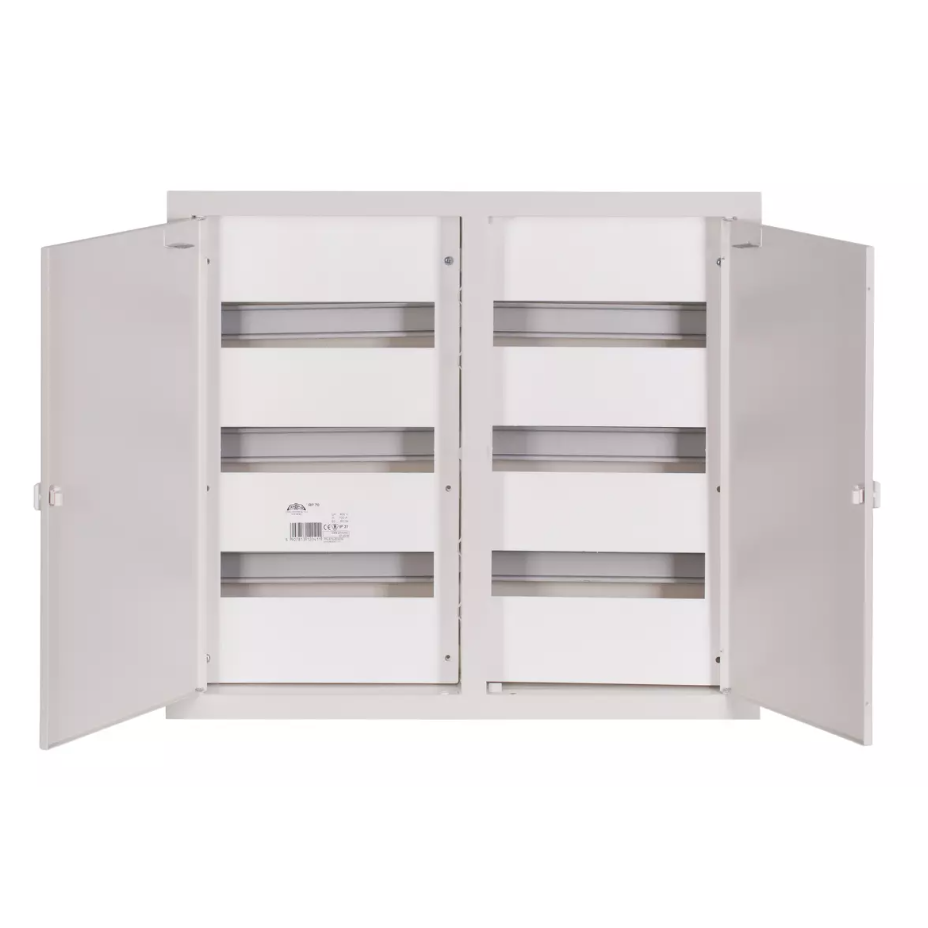 Modular electrical distribution board | enclosure | 72 modules | double doors | 530x595x120mm | flush-mounted | steel | IP31 1 Modular electrical distribution board | enclosure | 72 modules | double doors | 530x595x120mm | flush-mounted | steel | IP31 1