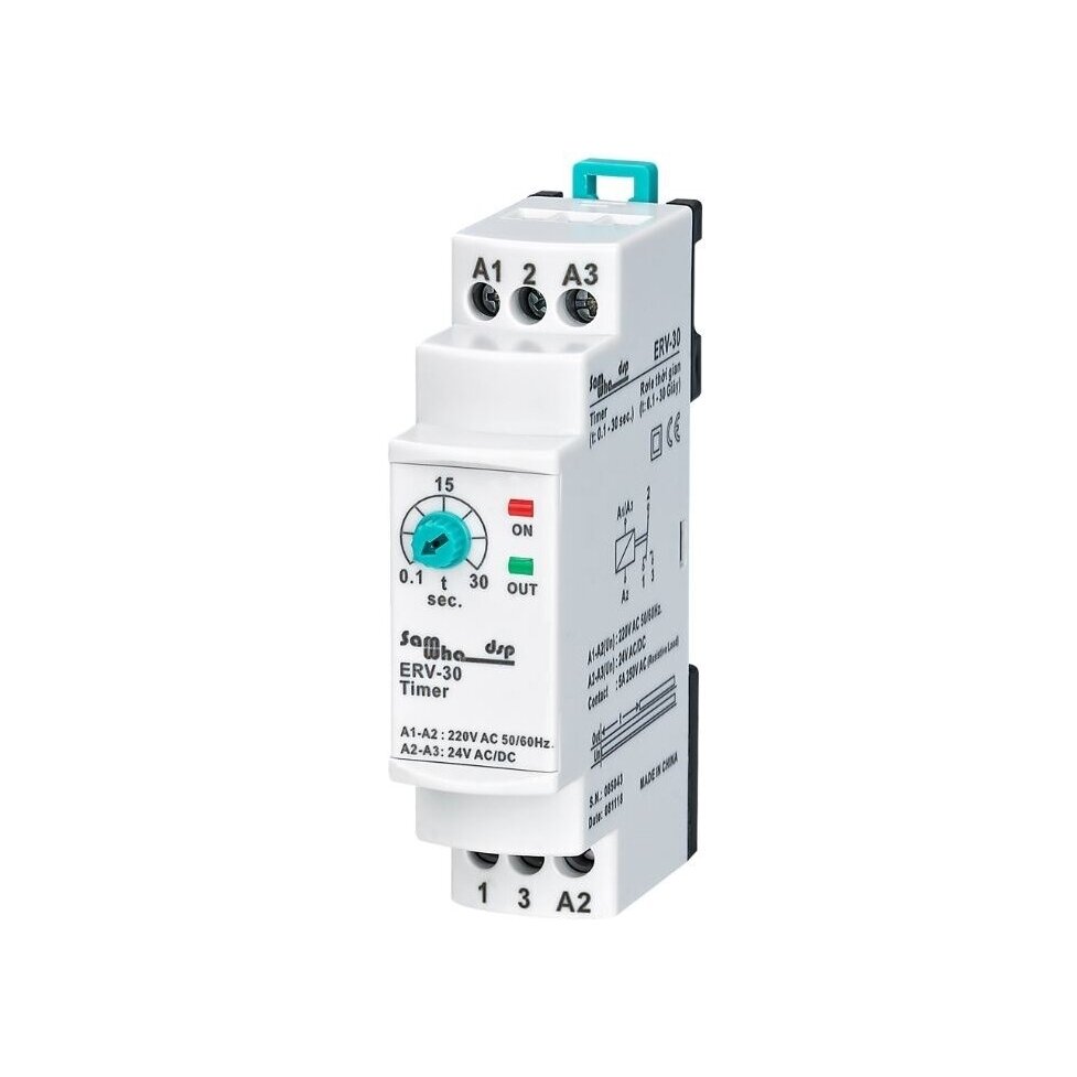 Modular Time Relay | Timer | On-Delay | 0.1-30sec | 5A | 150-260VAC | DIN Rail Modular Time Relay | Timer | On-Delay | 0.1-30sec | 5A | 150-260VAC | DIN Rail
