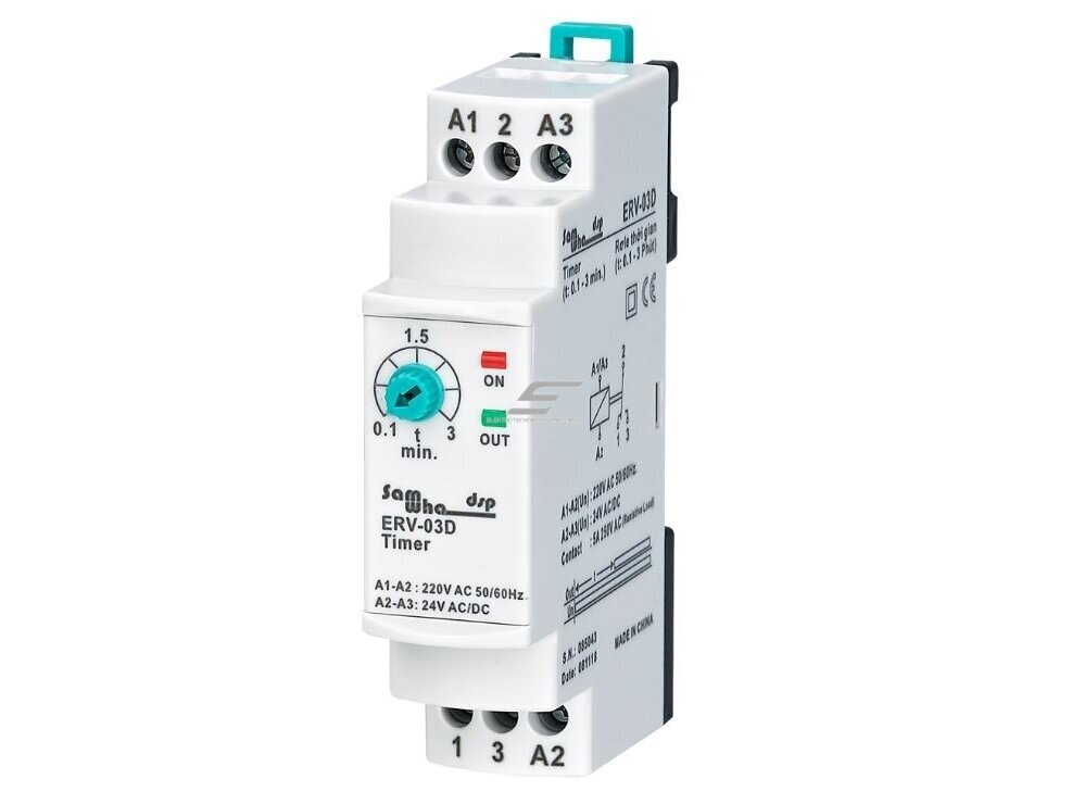 Modulinė laiko relė | laikmatis | su įjungimo uždelsimu | 0,1-3min | 5A | 150-260VAC / 24VAC/DC | DIN Modulinė laiko relė | laikmatis | su įjungimo uždelsimu | 0,1-3min | 5A | 150-260VAC / 24VAC/DC | DIN