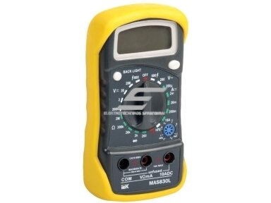 Multimetras su įtampos | diodų tikrinimu | 0,1mV-600V | AC/DC | 0,1-10A | IP20 | IEK | MASTER | MAS830L Multimetras su įtampos | diodų tikrinimu | 0,1mV-600V | AC/DC | 0,1-10A | IP20 | IEK | MASTER | MAS830L