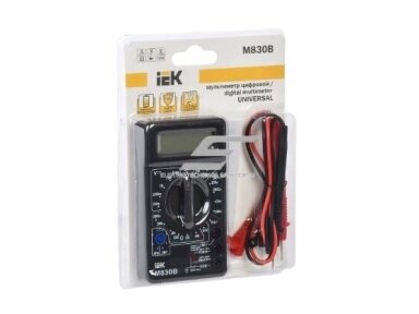Multimetras su įtampos | diodų tikrinimu | 750VAC | 1000VDC | 0,1-10A | IP20 | IEK | Universal | M830B | TMD-2B-830 | 4606056238938 Multimetras su įtampos | diodų tikrinimu | 750VAC | 1000VDC | 0,1-10A | IP20 | IEK | Universal | M830B | TMD-2B-830 | 4606056238938