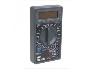 Multimetras su įtampos | diodų tikrinimu | 750VAC | 1000VDC | 0,1-10A | IP20 | IEK | Universal | M830B | TMD-2B-830 | 4606056238938 Multimetras su įtampos | diodų tikrinimu | 750VAC | 1000VDC | 0,1-10A | IP20 | IEK | Universal | M830B | TMD-2B-830 | 4606056238938