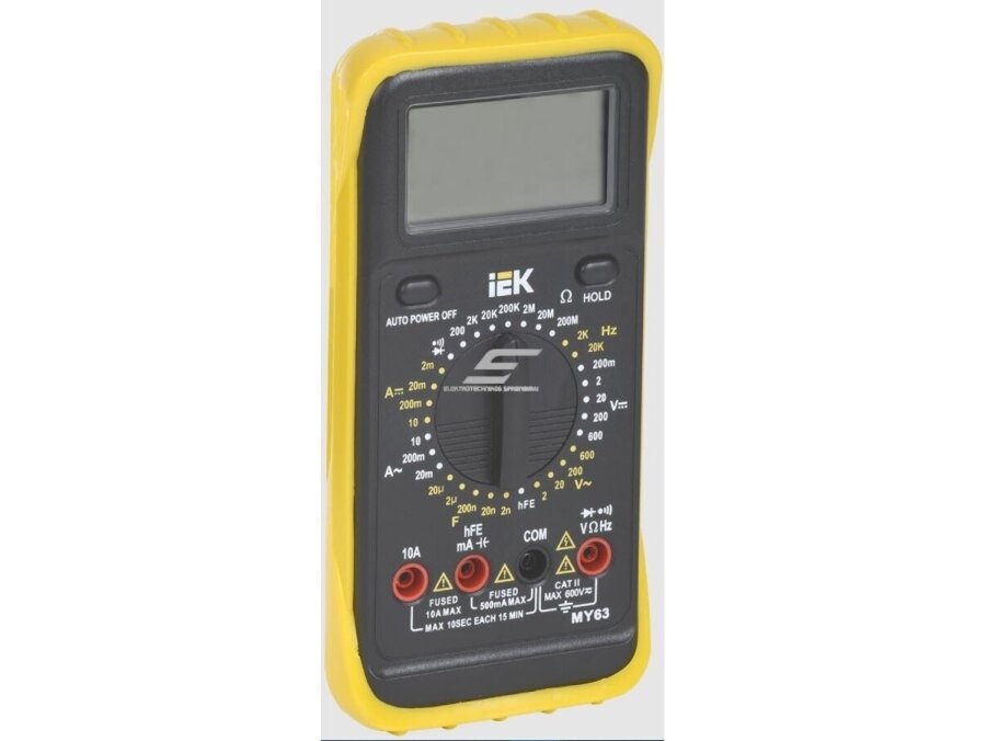 Multimetras su dažnio | talpos | įtampos | diodų tikrinimu | 0,1mV-600V | AC/DC | 1-10A | IEK | PROFESSIONAL | MY63 | TMD-5S-063 | 4606056238891