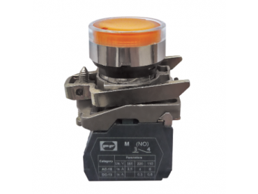 Mygtukas | 22mm | 230V | 1NO | geltonas | su pašvietimu | IP40 | Promfactor Baltic | FP PCPI y | 4779040157895