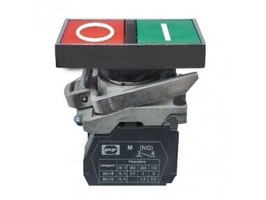 Mygtukas | Start-Stop | 22mm | 230V | 1NO+1NC | raudona-žalia | su LED pašvietimu | IP40 | Promfactor Baltic | FP PrecI LG 1NO+1NC | 4779040157925