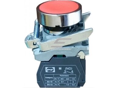 Mygtukas | 22mm | 0,3-8A | 48-400VAC/24-220VDC | 1NC |  raudonas | IP40 | Promfactor Baltic | FP PCP r | 4779040154887
