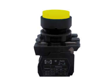 Mygtukas | 22mm | 0,3-8A | 48-400VAC/24-220VDC | 1NO | geltonas | plastikinis | IP40 | Promfactor Baltic | FP PCPB y Pl | 4779040158366 Mygtukas | 22mm | 0,3-8A | 48-400VAC/24-220VDC | 1NO | geltonas | plastikinis | IP40 | Promfactor Baltic | FP PCPB y Pl | 4779040158366