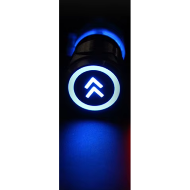Push button | 22mm | 230V | 1NO | blue | with LED illumination | with double arrow symbol | IP65