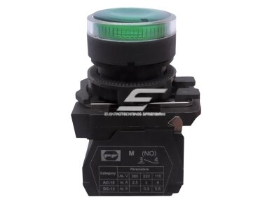 Mygtukas su LED pašvietimu | 22 mm | 1NO | žalias | LED 230 V | plastikinis | IP40 | be fiksacijos | Promfactor Baltic | FP PCPI gr Pl Mygtukas su LED pašvietimu | 22 mm | 1NO | žalias | LED 230 V | plastikinis | IP40 | be fiksacijos | Promfactor Baltic | FP PCPI gr Pl