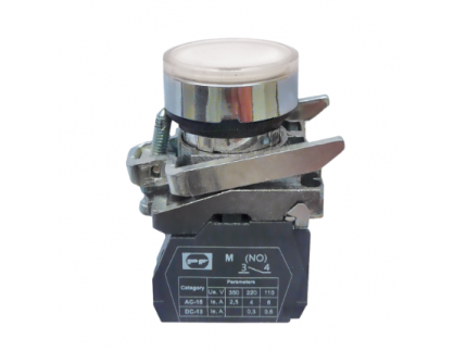 Mygtukas | 22mm | 24V | 1NO | baltas | su pašvietimu | IP40 | Promfactor Baltic | FP PCPI w24 | 4779040158434