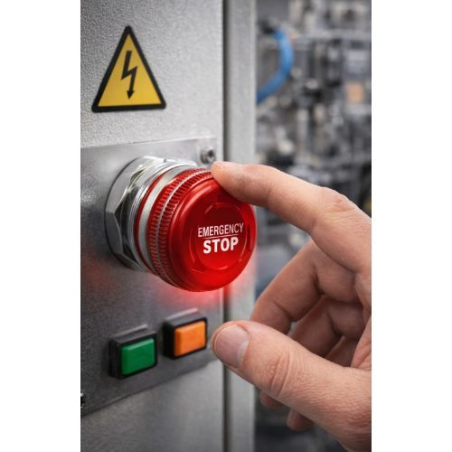 Emergency STOP button | 16mm | 220V | 1NO+1NC | LED (red) | IP65 | latching | anodized aluminum 2