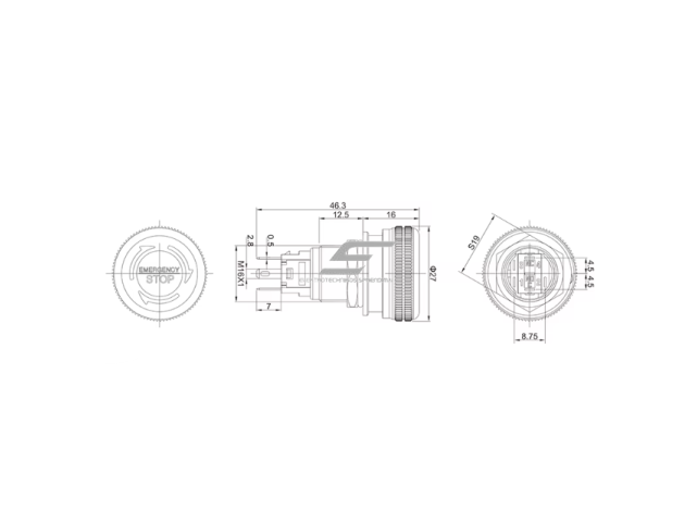 Mygtukas | 16mm | 220V | 1NO+1NC | LED (žalia) | IP65 | fiksuojamas | anoduotas aliuminis 1 Mygtukas | 16mm | 220V | 1NO+1NC | LED (žalia) | IP65 | fiksuojamas | anoduotas aliuminis 1