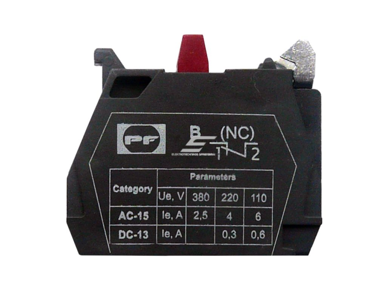 Papildomas kontaktas mygtukui | 0,3-8A | 48-400VAC/24-220VDC | 1NC | IP20 | Promfactor Baltic | FP NC | 4779040152500 Papildomas kontaktas mygtukui | 0,3-8A | 48-400VAC/24-220VDC | 1NC | IP20 | Promfactor Baltic | FP NC | 4779040152500
