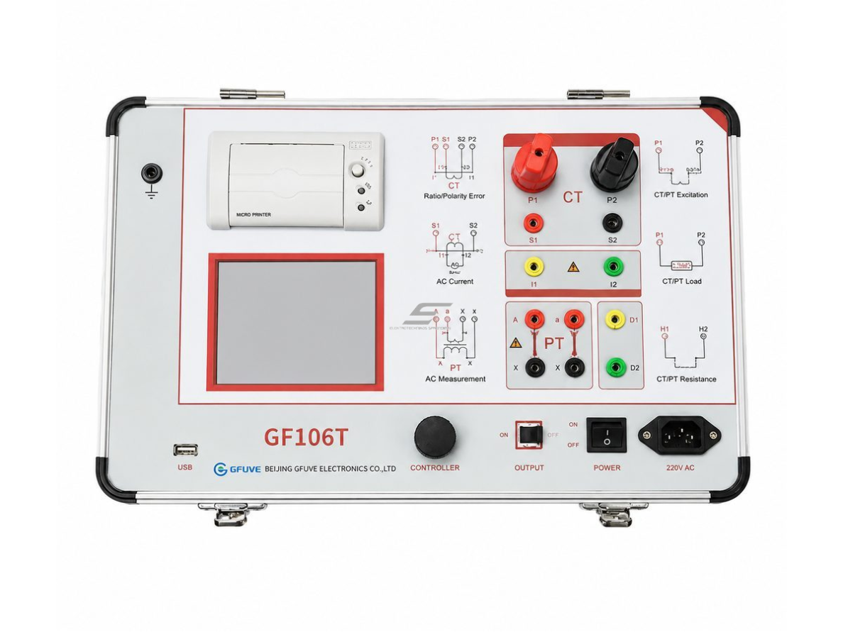 Nešiojamas CT/PT transformatorių testeris | srovės ir įtampos transformatorių analizatorius | 0–1000 A | 0–2500 V | tikslumas iki 0,2 % | USB | LCD 1