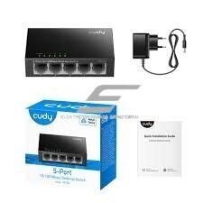 Haldamata Ethernet kommutaator 5 porti | 1Gbps | 0.744 Mpps | 10/100Mbps | Plug & Play | CUDY FS105 1