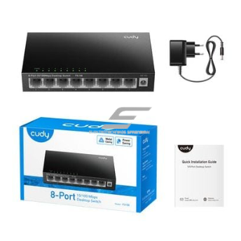Haldamata Ethernet lüliti 8 porti | metallkorpus | 1.6Gbps | 1.1904Mpps | 10/100Mbps | Plug & Play | SWITCH CUDY FS108 2 Haldamata Ethernet lüliti 8 porti | metallkorpus | 1.6Gbps | 1.1904Mpps | 10/100Mbps | Plug & Play | SWITCH CUDY FS108 2