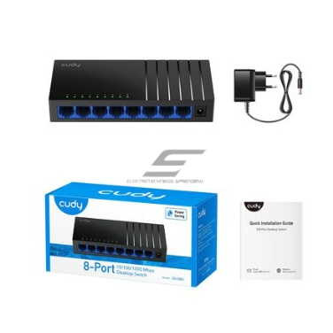 Haldamata Gigabit kommutaator | 8 porti | plastist | 16 Gbps | 11.9 Mpps | 10/100/1000 Mbps | Plug & Play | SWITCH CUDY GS108D 1